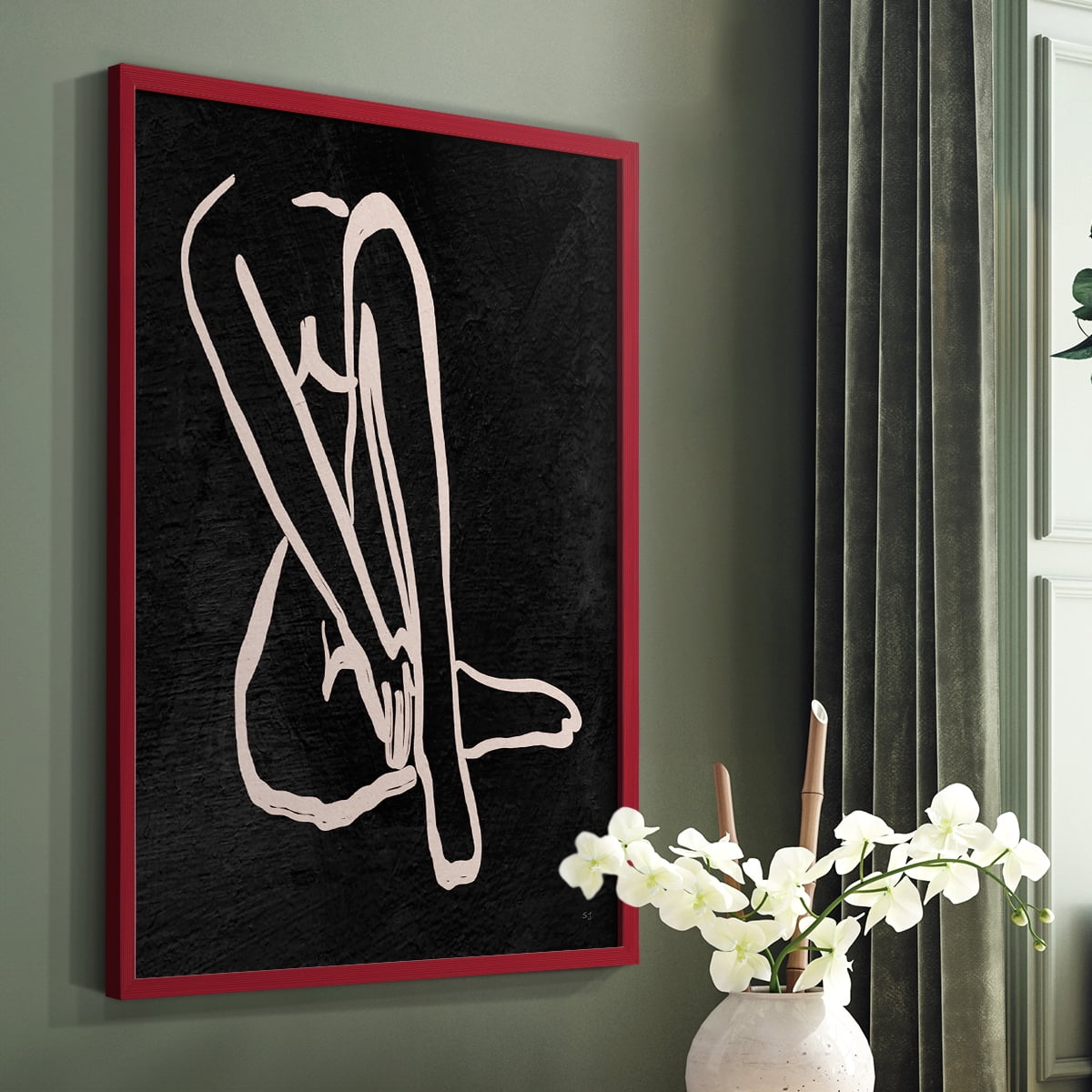 Figure in Dark I in Paper Solid Wood 8 x 10 Framed Print