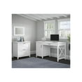 thumbnail image 1 of Bush Furniture Key West 54W Computer Desk with Storage and 2 Drawer Lateral File Cabinet in Pure White Oak, 1 of 8
