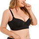 thumbnail image 2 of Gibobby Sujetador push up para mujer, talla grande, sin aros, acolchado, la camiseta, complexión Sujetador de libros(Negro,AQ), 2 of 5