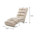 thumbnail image 5 of Chaise Lounge Chair, Massage Chaise Lounge with Remote Control, Ergonomic Electric Recliner Sofa Leisure Chairs Long Lounger Sleeper Chair for Office Bedroom Living Room, Coffee, 5 of 8