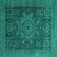 thumbnail image 1 of Ahgly Company Indoor Square Abstract Turquoise Blue Modern Area Rugs, 7' Square, 1 of 4