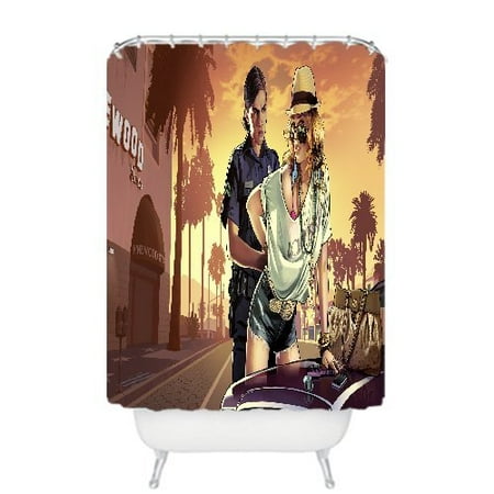 Ganma Game Gta Gta V Grand Theft Auto Game Police Blonde Detention New Year Christmas Shower Curtain Polyester Fabric Bathroom Shower Curtain 60x72 inches