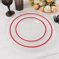 thumbnail image 3 of Balsa Circle 10 Clear 7" Disposable Round Plastic Dessert Plates Red Rim, 3 of 8
