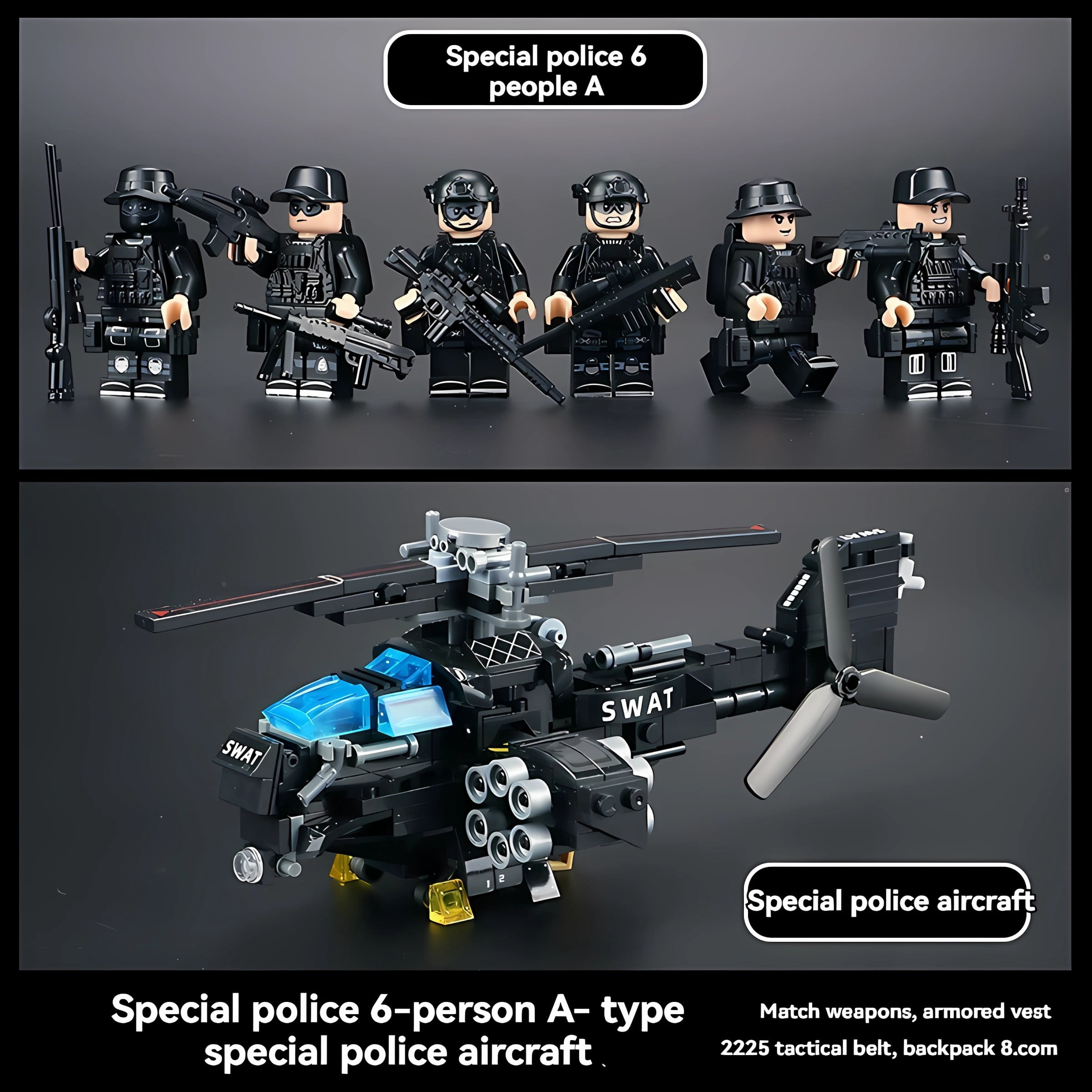 QPAZ Military Building Block Set - Desert Special Forces Ghost Soldier with Humvee, Creative Assembly Toy for Kids