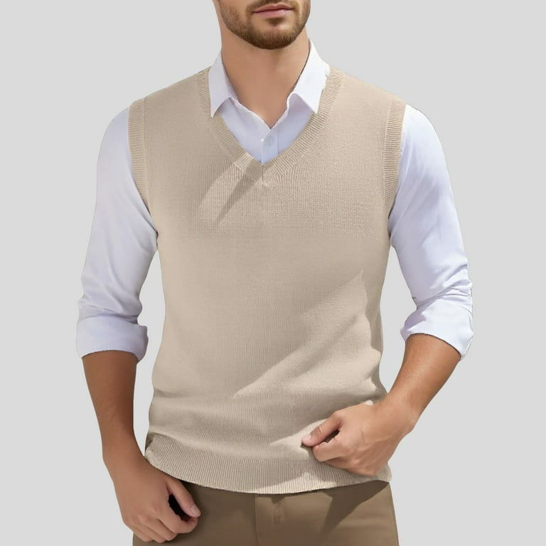 Zszcpp Loose Fitting Tank Tops For Men Comfy Knitted Sweater