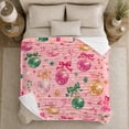 thumbnail image 5 of Playful Pink Christmas Print with Disco Ball Ornaments and Canes, Warm Flannel Blanket for Living Room and Family Room, Art Lovers Christmas Gift, Festive Home Decor, 5 of 9