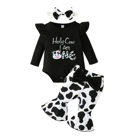 

Halloween Outfits For Infant Toddler Christmas Girls Long Sleeve Cartoon Print Tops And Pants Headbands 3 Pieces For Clothing Sets Size 6-9 Months