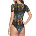 thumbnail image 4 of Daiia Various Herbs And Spices In Spoons print Women's Crew Neck Short Sleeve Bodysuit Fashion Tops Fit Casual Basic Extender Bodysuit-Large, 4 of 9