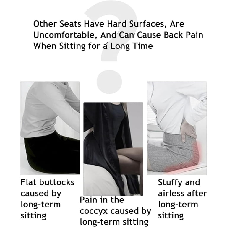 Glamvidas Memory Foam L-Shaped Seat Cushion - Tailbone Pain Relief, Non-Slip, Dark Gray