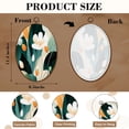 thumbnail image 3 of Canvas Wall Art Abstract Floral Botanical Green Beige Wildflower Flower Market Boho Oval Framed Canvas Prints Vintage Wall Hanging Decor for Home Office Nursery Family Gift 8.6"x11.4", 3 of 7