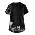 thumbnail image 3 of LHVUOA Scrubs for Women Floral Printed V Neck Short Sleeve T Shirts Nursing Tops with Pockets, 3 of 3