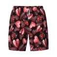 thumbnail image 4 of Lsque Mens Swim Trunks Ladybugs and Red Hearts Pattern - Bathing Suit Compression Liner - Beach Swim Shorts Swimwear - (S-3XL) - Stretch Quick Dry -Large, 4 of 9