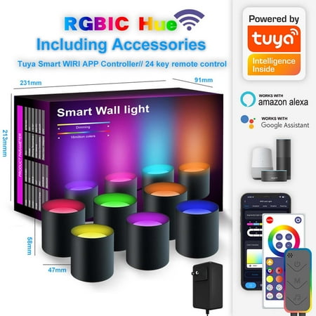 

LED Smart Music Synchronization Home Decoration WiFi Wall Lamp Bluetooth Wall Lamp Multi Color Controllable