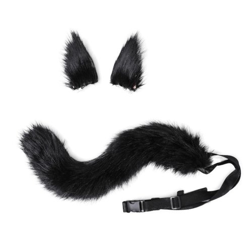 Visland Fox Wolf Cosplay Animal Ears Tail Set Wolf Ears Tail Costume ...