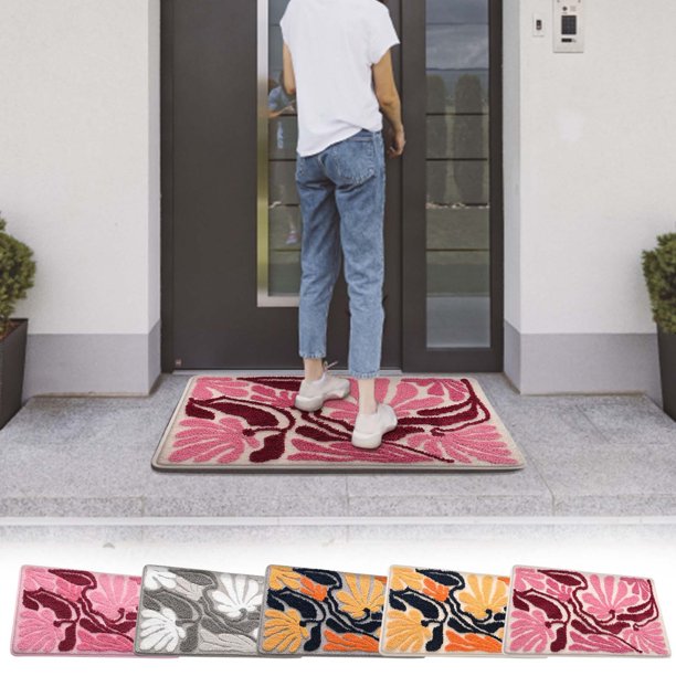 Alfombra absorbente para puerta antideslizante | Alfombra de baño de microfibra con pelo aterciopelado | Pelo tejido firmemente | Suave y amigable con la piel | Bordes reforzados | 40x60 cm | Para