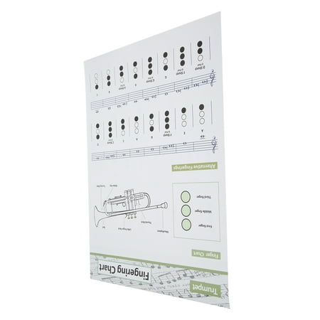 Trumpets Note Guide, Scale Poster Clear Art Paper Trumpet Chord Chart ...