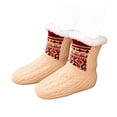 thumbnail image 2 of Domzle Fuzzy Slipper Socks Women Winter Warm Gift for Women Soft, Warm & Cozy: Fleece-Lined Indoor Socks with Non-Slip Grippers Offer Fluffy Comfort for Home, House or Cabin Wear Beige, 2 of 5