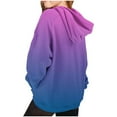 thumbnail image 2 of BFHHYA Tween Girls' Gradient Color Hoodie Kids Raglan Sleeve Casual Loose Sweatshirt Long Sleeve Pullover with Pockets (5-15 Years), 2 of 5