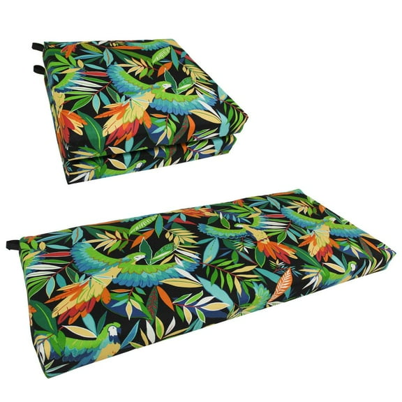 Blazing Needles Set of Three Outdoor Spun Polyester Settee Cushion Set