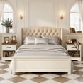 thumbnail image 6 of Nightstands Set of 2, Farmhouse Bedside Tables with Drawer and Open Shelf, Night Stands for Bedroom, End Tables, Side Tables, Dark Walnut & White, 6 of 7