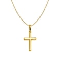 thumbnail image 1 of Pendentif Croix Religieuse en Or Jaune 14k avec Chaîne Rolo de 1,2 mm, 1 of 1