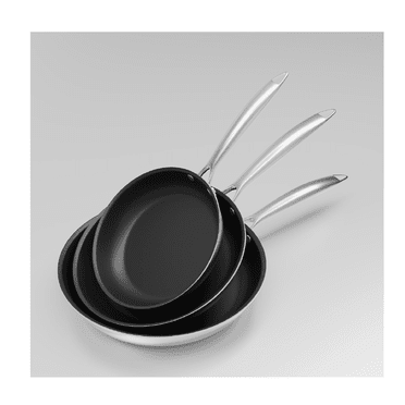 COOKNANO Nonstick Frying Pan Set Stainless Steel Tri-ply Skillets Set 8/10/12 inch