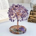 thumbnail image 2 of Super Mini Crystal Money Tree Copper Wire Wrapped W/ Agate Slice Base Healing Gemstone Yoga Feng Shui Trees Home Crystal Decor, 2 of 18