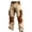 Khaki, variant on Mens Straight Fit Work Pants with Multi Pocket Design and Faux Leather Patchwork for Outdoor Activities and Daily Wear Navy XL