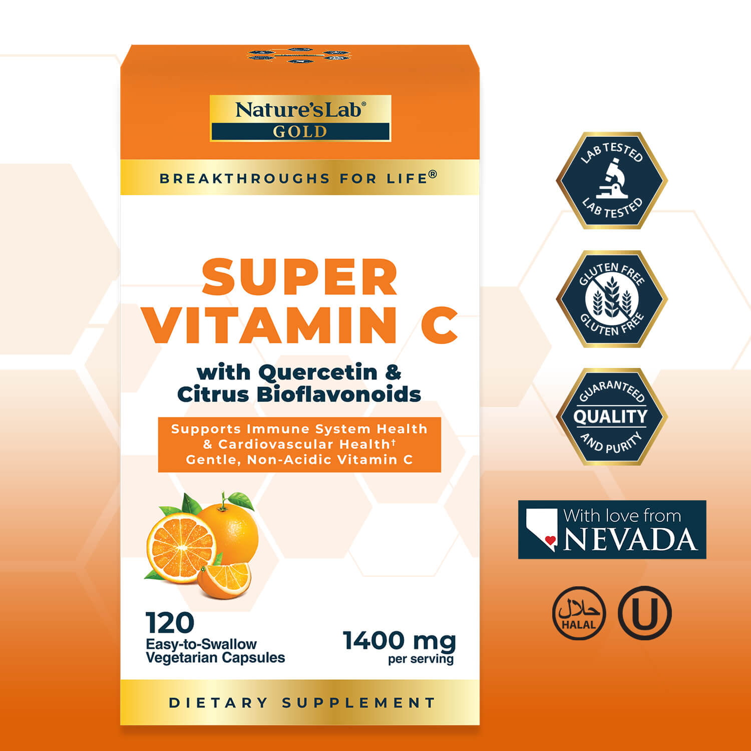 Nature's Lab Gold Super Vitamin C 1000mg - 120 Capsules - Walmart.com