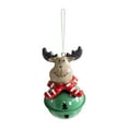 thumbnail image 4 of 3 Pcs 3.15Inch Christmas Bell Ornaments Set Santa Claus Snowman Reindeer Christmas Tree Hanging Decorations for Party Red White Green Jingle Bells Ornaments Christmas Home Decorations, 4 of 9
