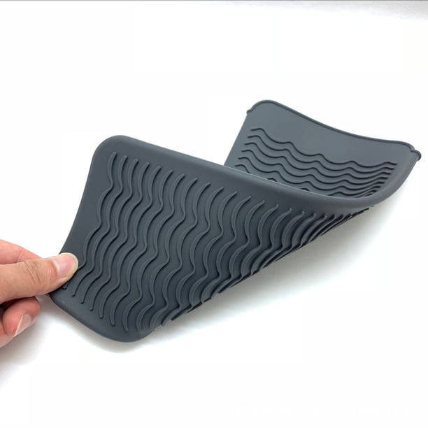 Funda de silicona para plancha de pelo con aislamiento térmico, almohadilla de aislamiento térmico multiusos para belleza y peluquería, bolsa de almacenamiento de silicona para plancha de pelo