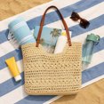thumbnail image 2 of Btomtd Crochet Cotton Mesh Shoulder Tote Bag, Summer Handmade Woven Beach Bag, Handbag Purses for Women, Beige, 2 of 7