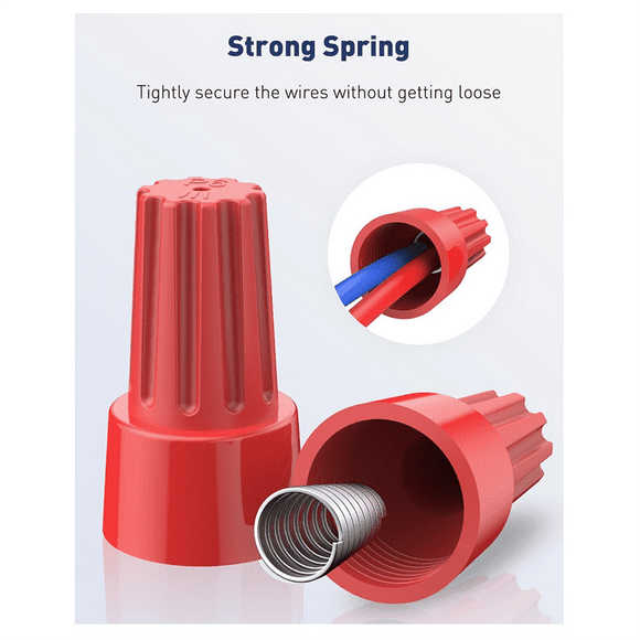50Pcs Wire Nuts Wire Caps Electrical Wire Connectors for 10-22AWG Gauge Wire Electric Connectors for Wiring Twist Nuts A