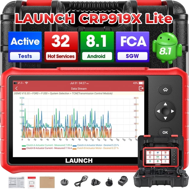 Herramienta de Escaneo Bidireccional LAUNCH CRP919X Lite con 32 Servicios de Reseteo