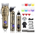 thumbnail image 1 of Suttik Hair Clippers for Men Nose and Beard Trimmer Set of 3, Professional Cordless Barber Clippers for Hair Cutting Grooming Kit, Rechargeable, LCD D, 1 of 7