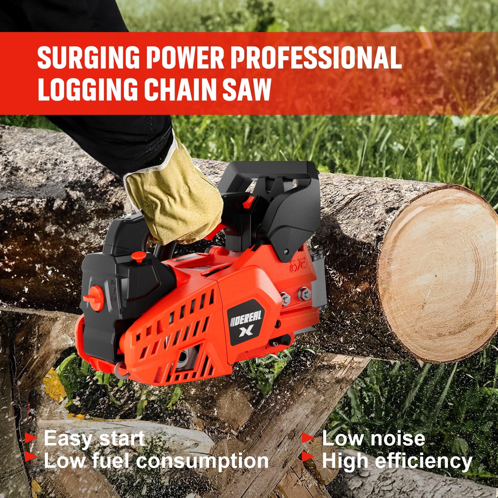 12 in. Professional Chainsaw 25.4 CC 2-Cycle Lightweight One-Hand Chainsaw