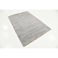 thumbnail image 5 of 4' x 6' Solid Gray Rectangular Wool Area Throw Rug, 5 of 6
