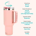 thumbnail image 3 of Drinco 40oz 30oz Tumbler with Handle Vacuum Insulated Stainless Steel-30oz Peach, 3 of 5