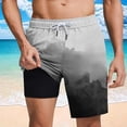 thumbnail image 2 of Men's 7" Inseam 2-in-1 Athletic Shorts Gradient Ombre Quick Dry Workout Short Pants with Compression Liner for Running Training Above Knee Length Summer Pockets, 2 of 6