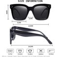 thumbnail image 4 of Gafas de sol de gran tamaño vintage para mujer, gafas de sol cuadradas de lujo de diseñador, lentes planas con protección Uv400, 4 of 4