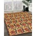 thumbnail image 2 of Ahgly Company Indoor Round Abstract Fire Brick Red Abstract Area Rugs, 3' Round, 2 of 6