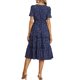 thumbnail image 3 of VISgogo Vestido de manga corta para mujer, vestido holgado con cintura elástica y cuello cuadrado con estampado de corazón pequeño, ropa informal simple de una pieza VISgogo  moda, 3 of 4