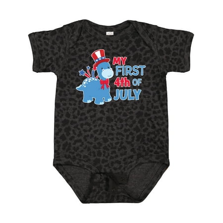 

Inktastic My First 4th of July with Dinosaur Gift Baby Boy or Baby Girl Bodysuit