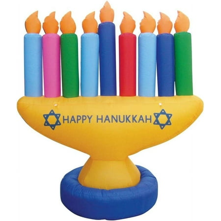 7' Air Blown Inflatable Hanukkah Menorah Yard Decoration Y122