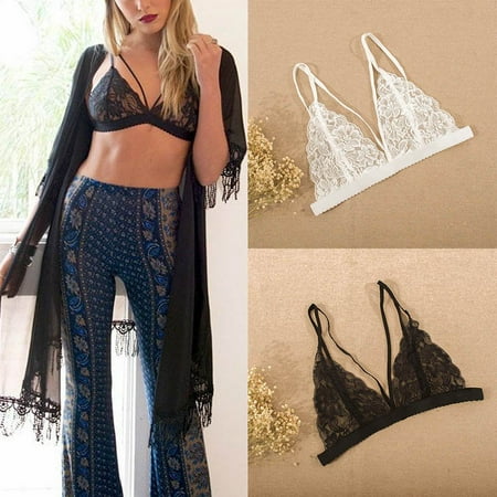 Sheer Cup Bra - EFINNY Sexy Bra Floral Lace Wire Bra Bustier Sheer Top Seamless Bralette Transparent Cup Wireless Bras Brassiere Lingerie