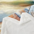 thumbnail image 3 of Erosebridal Sea Ocean Beach Fleece Blanket 90x90, Coastal Farmhouse Sherpa Throw, Summer Vacation Room Decor, 3 of 7