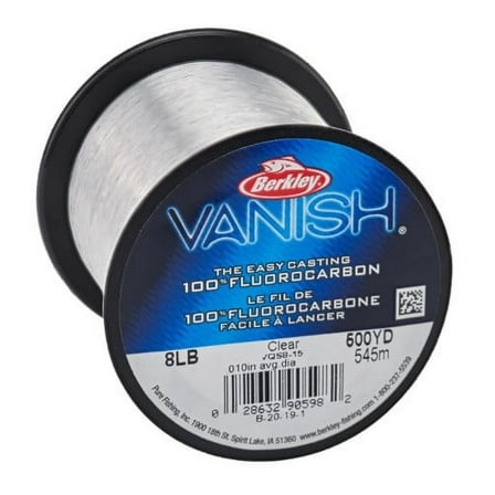 Berkley Vanish® Fluorocarbon Fishing Line, Clear, 12 lb Test Strength, 500 yd