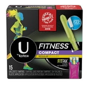 U by Kotex Fitness Tampons with FITPAK, Regular Absorbency, Unscented, 15 Ct