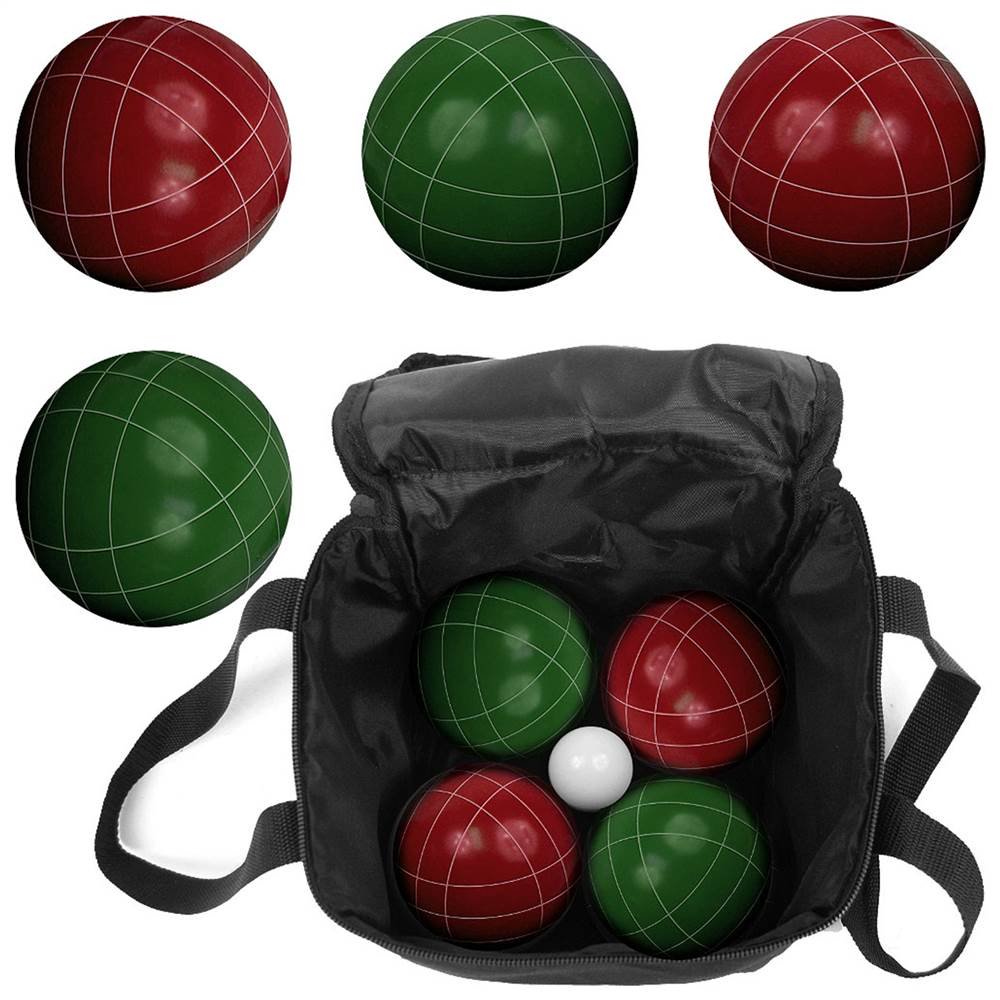 Hey Play M350109 8 x 8 in. Red & Green Regulation Outdoor Family Bocce
