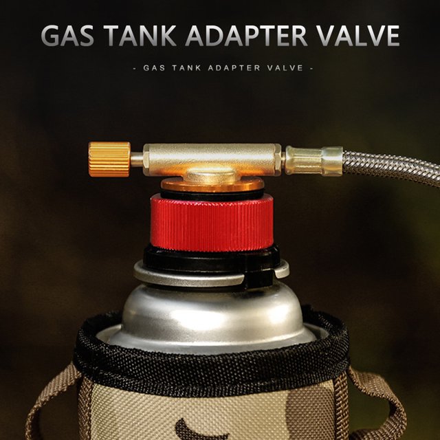 Adaptador De Estufa Adaptador De Estufa Camping Camping al aire libre Senderismo Estufas Adaptador Convertidor de horno de gas dividido (Rojo)